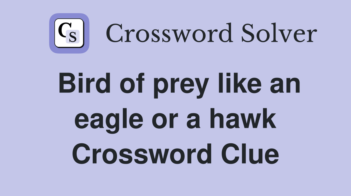 Bird of prey like an eagle or a hawk Crossword Clue