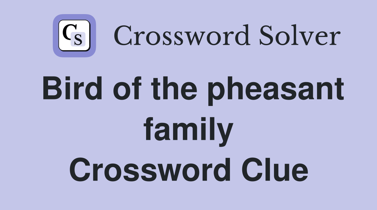 Bird of the pheasant family Crossword Clue