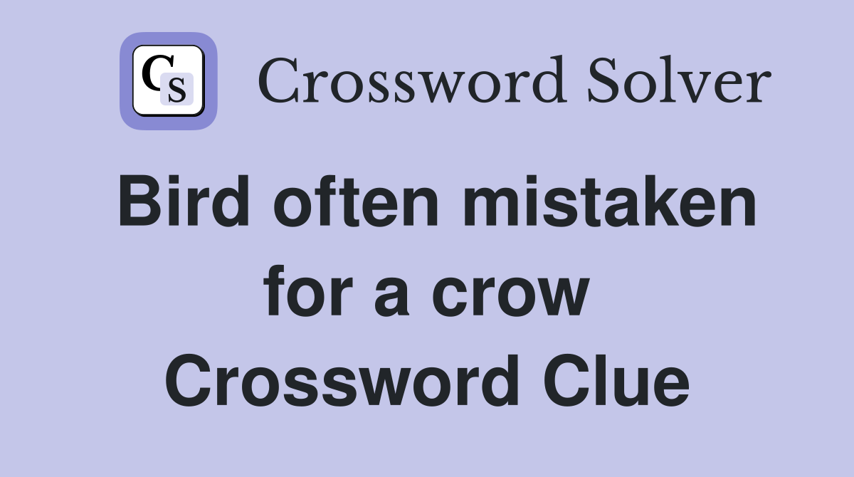 Bird often mistaken for a crow Crossword Clue