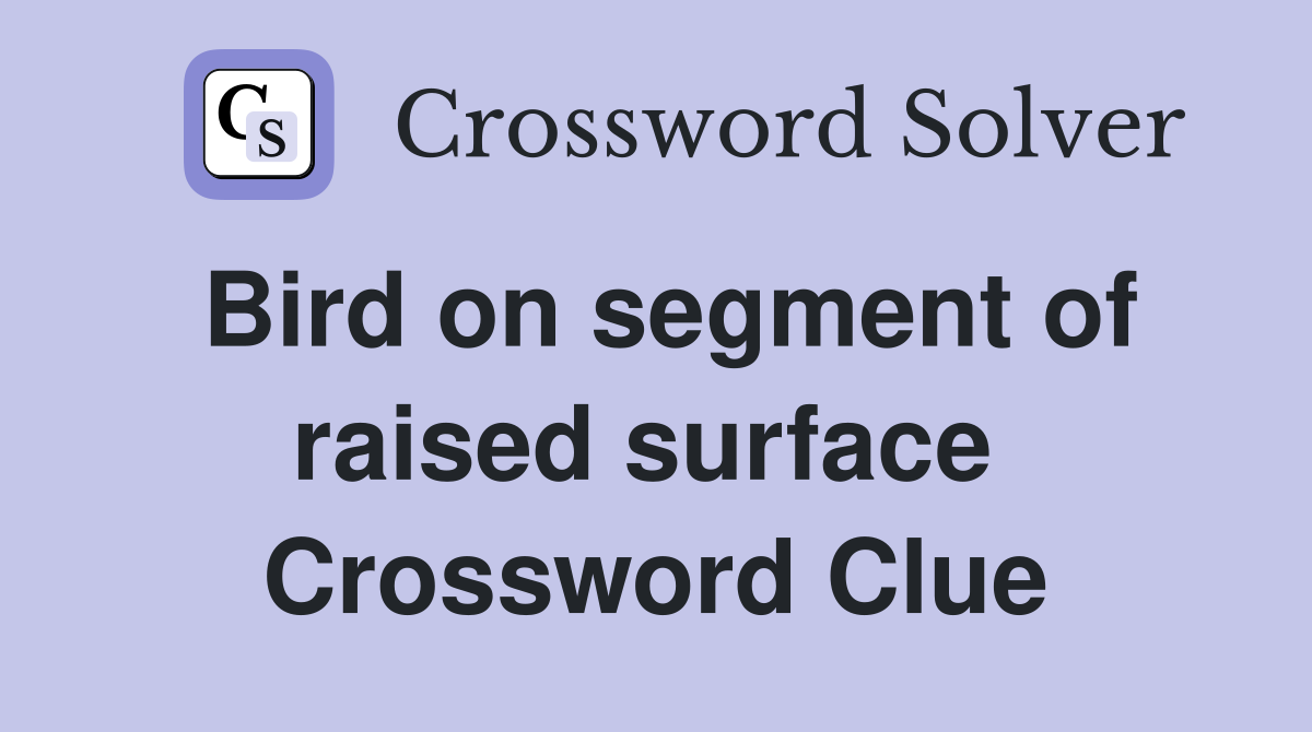 Bird on segment of raised surface  Crossword Clue