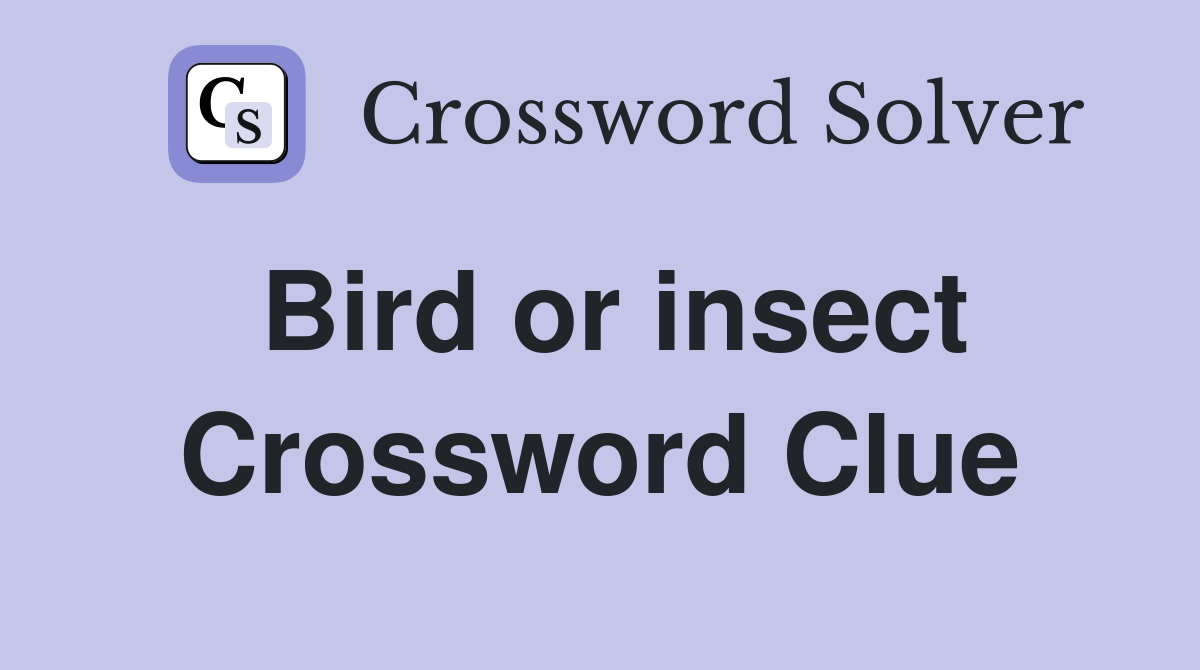 Bird or insect Crossword Clue