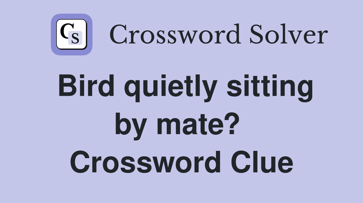 Bird quietly sitting by mate?  Crossword Clue