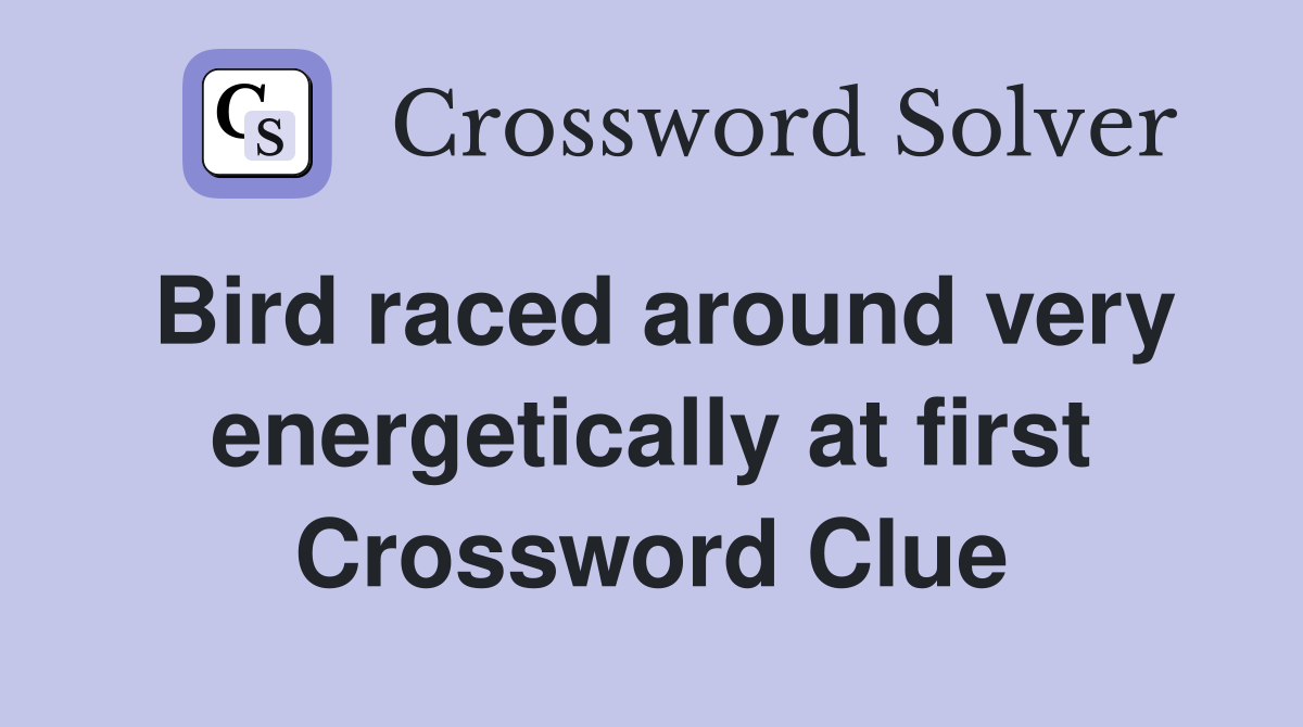 Bird raced around very energetically at first Crossword Clue