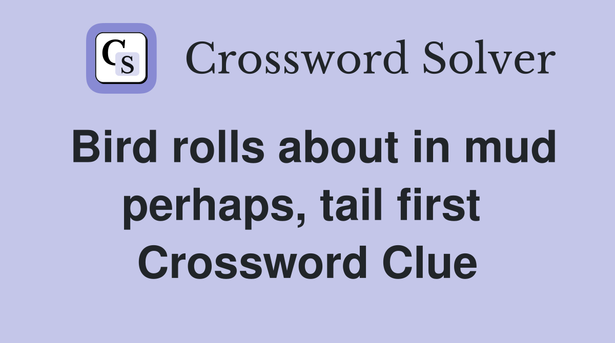 Bird rolls about in mud perhaps, tail first  Crossword Clue