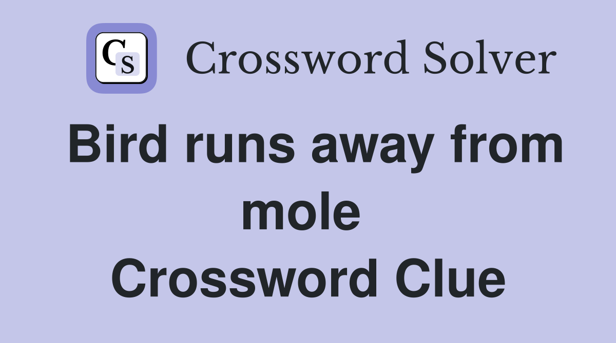 Bird runs away from mole  Crossword Clue