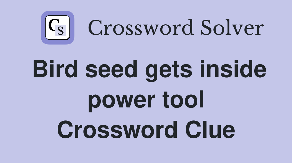 Bird seed gets inside power tool Crossword Clue