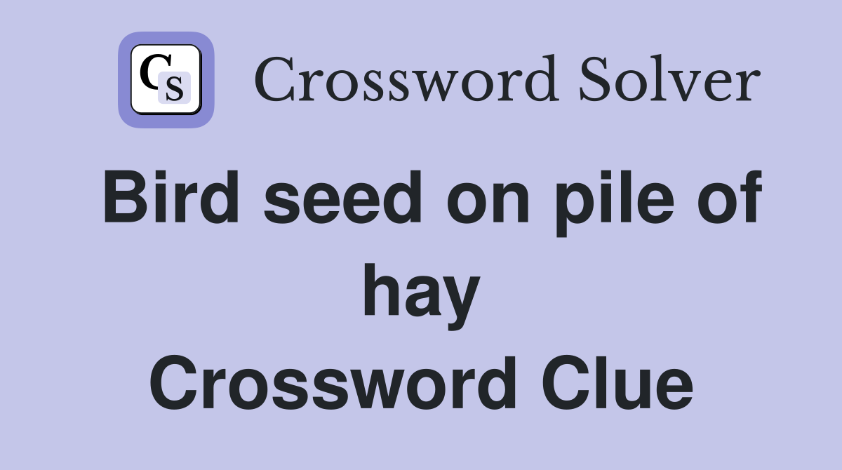 Bird seed on pile of hay Crossword Clue