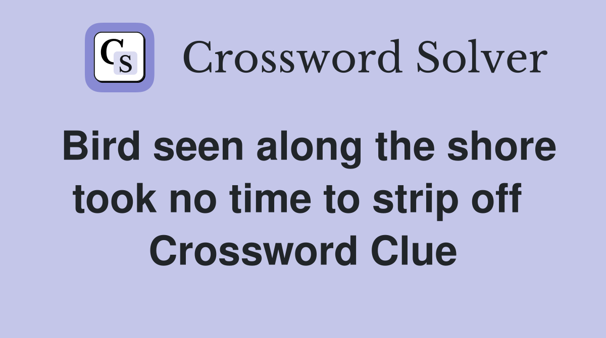 Bird seen along the shore took no time to strip off  Crossword Clue