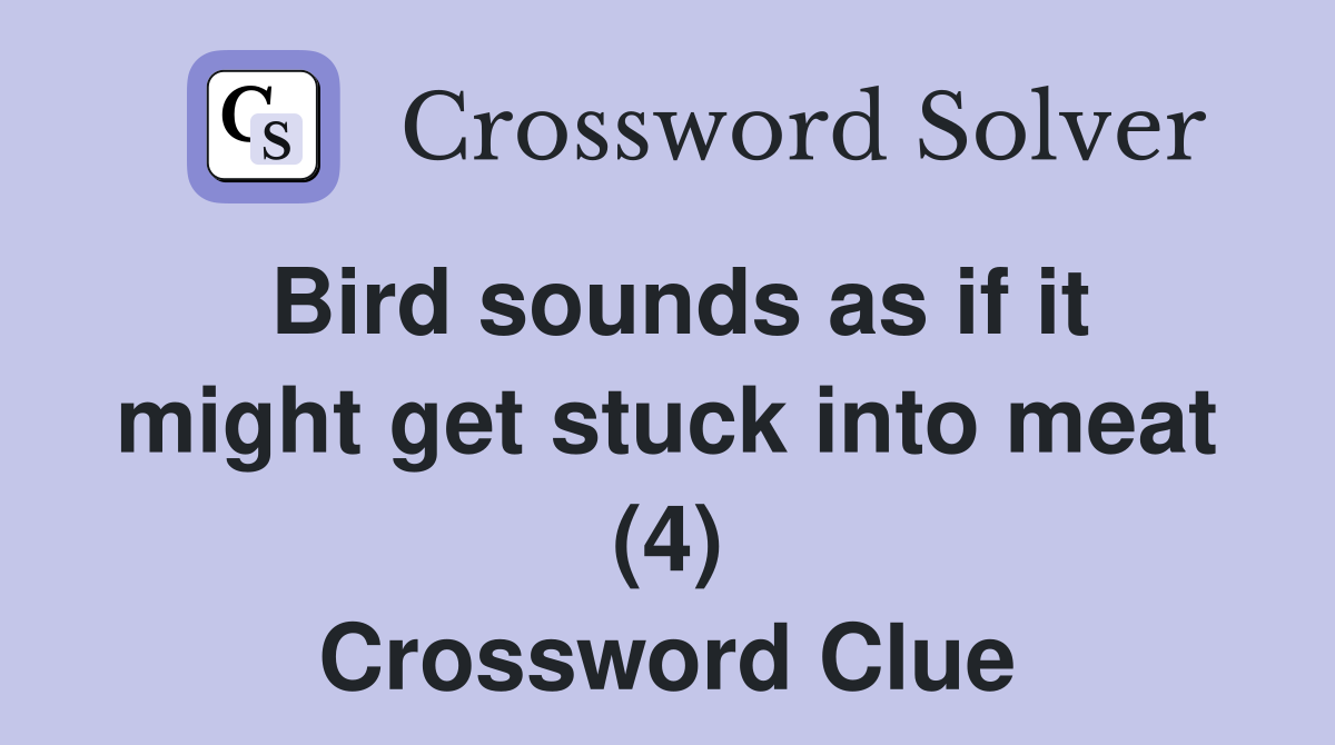 Bird sounds as if it might get stuck into meat (4) Crossword Clue