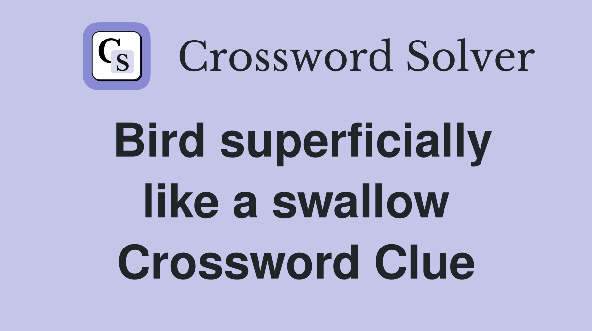 Bird superficially like a swallow Crossword Clue
