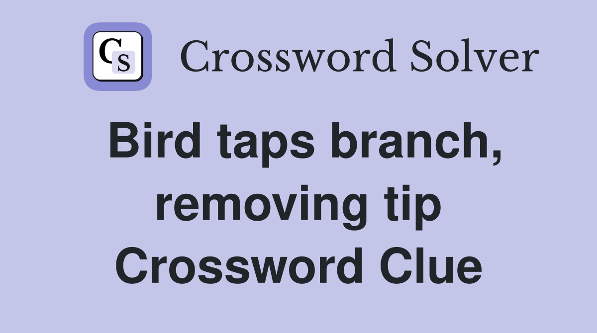 Bird taps branch, removing tip Crossword Clue