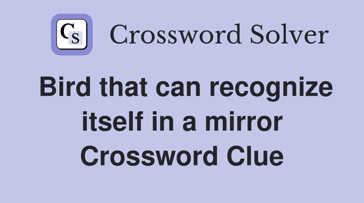 Bird that can recognize itself in a mirror Crossword Clue
