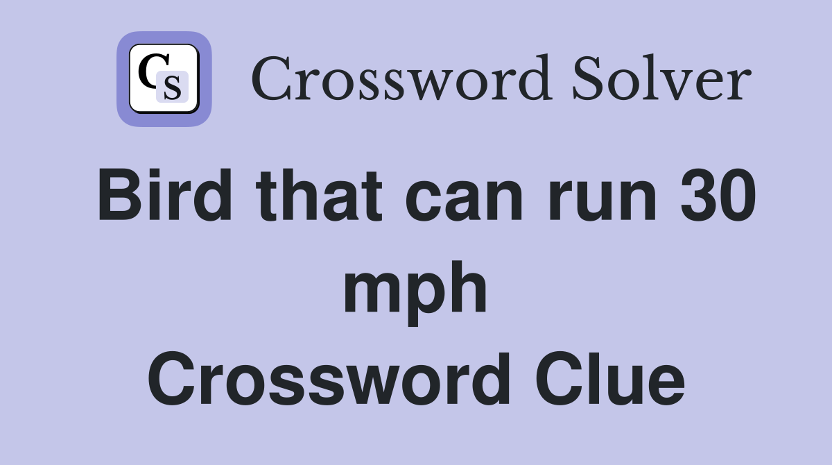 Bird that can run 30 mph Crossword Clue