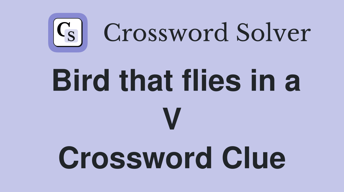 Bird that flies in a V Crossword Clue