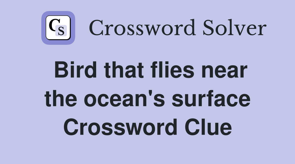 Bird that flies near the ocean's surface Crossword Clue