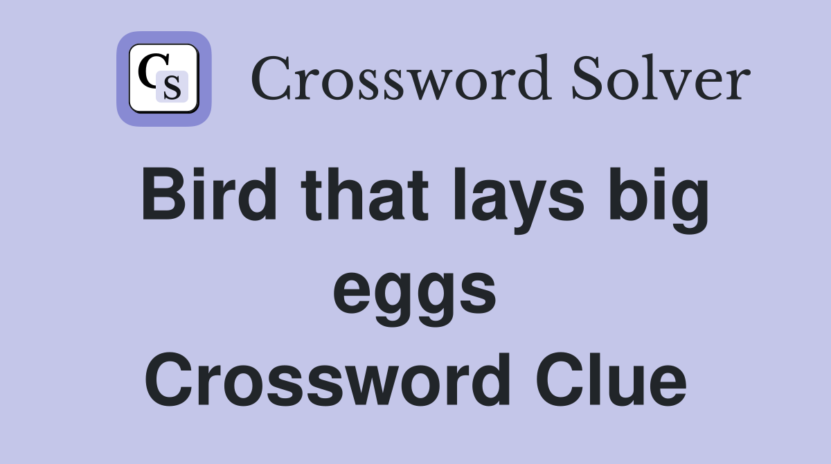 Bird that lays big eggs Crossword Clue
