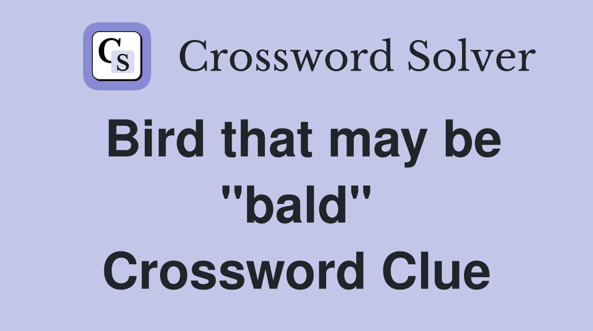 Bird that may be "bald" Crossword Clue