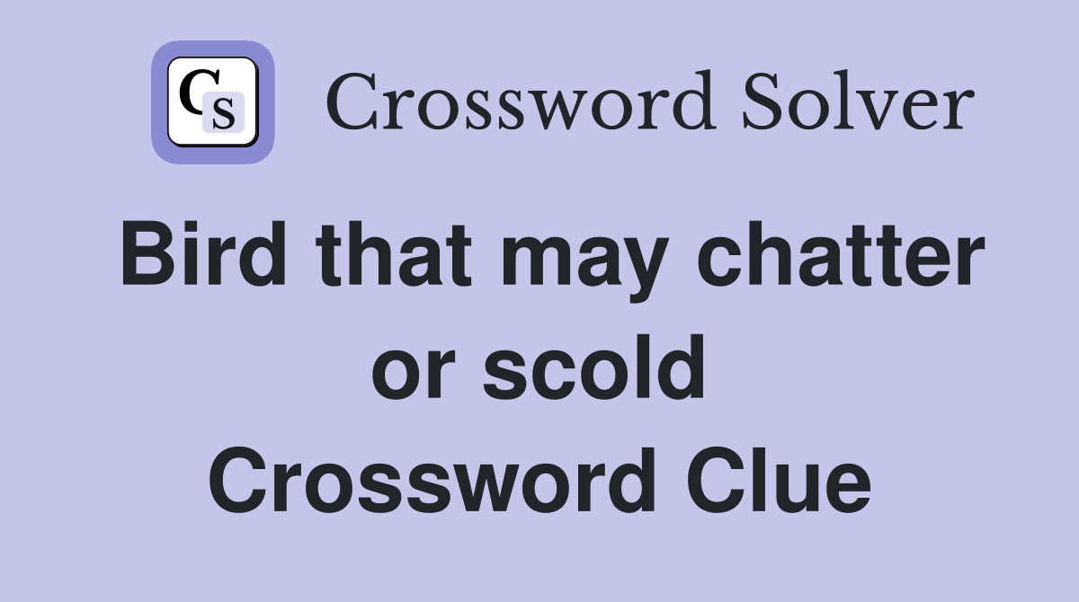 Bird that may chatter or scold Crossword Clue