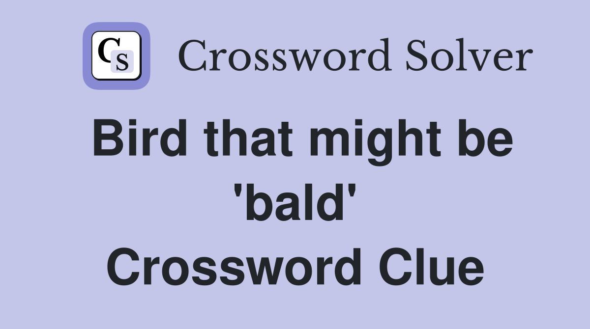 Bird that might be 'bald' Crossword Clue