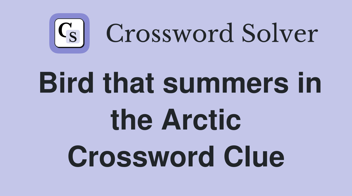 Bird that summers in the Arctic Crossword Clue