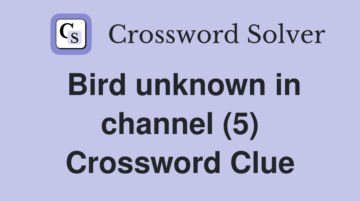 Bird unknown in channel (5) Crossword Clue