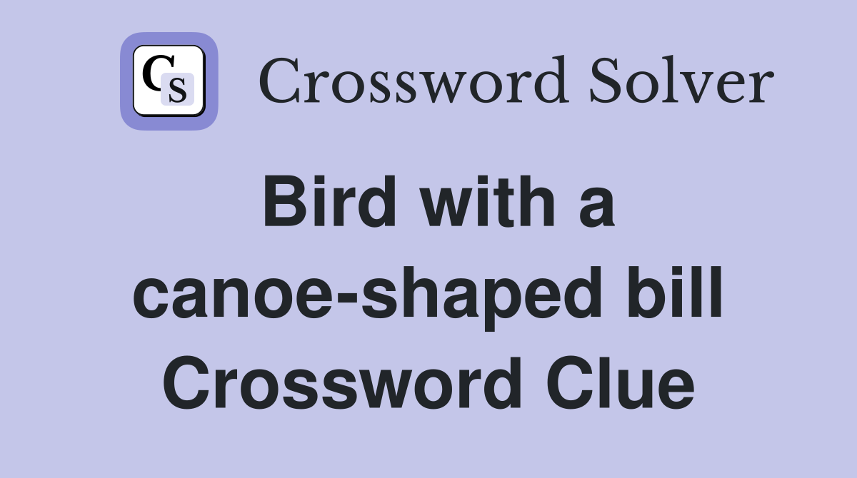 Bird with a canoe-shaped bill Crossword Clue
