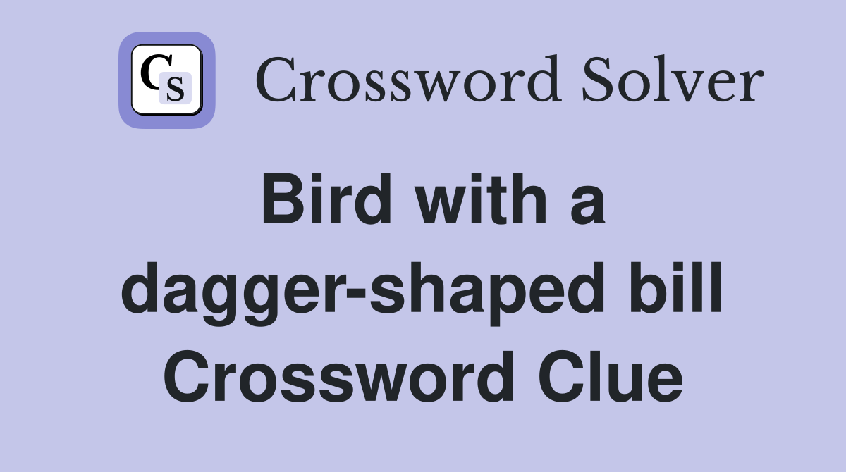 Bird with a dagger-shaped bill Crossword Clue