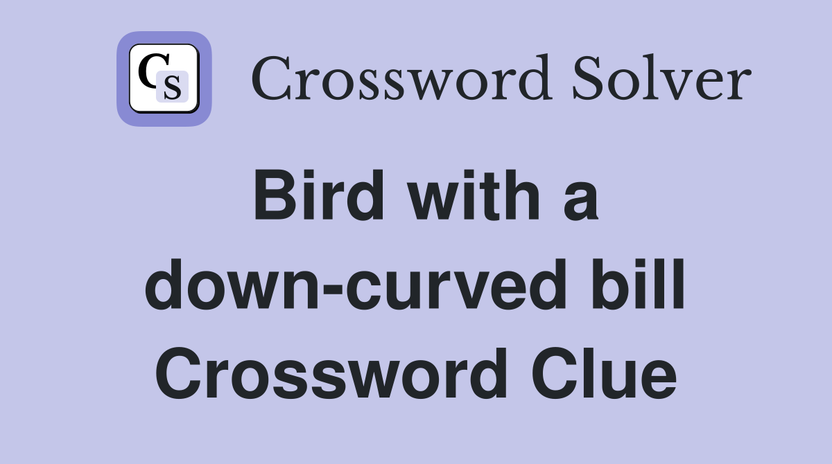 Bird with a down-curved bill Crossword Clue
