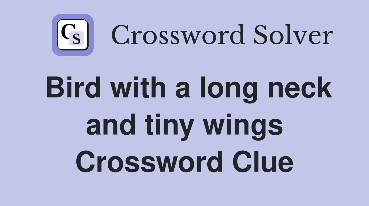 Bird with a long neck and tiny wings Crossword Clue