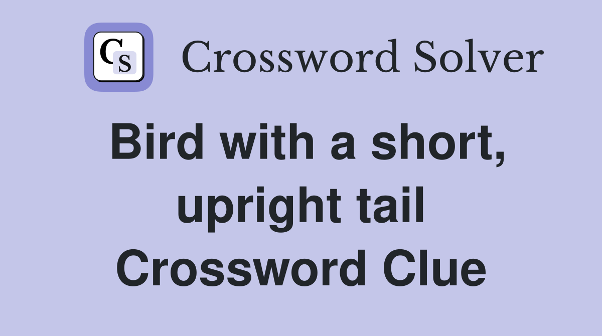 Bird with a short, upright tail Crossword Clue