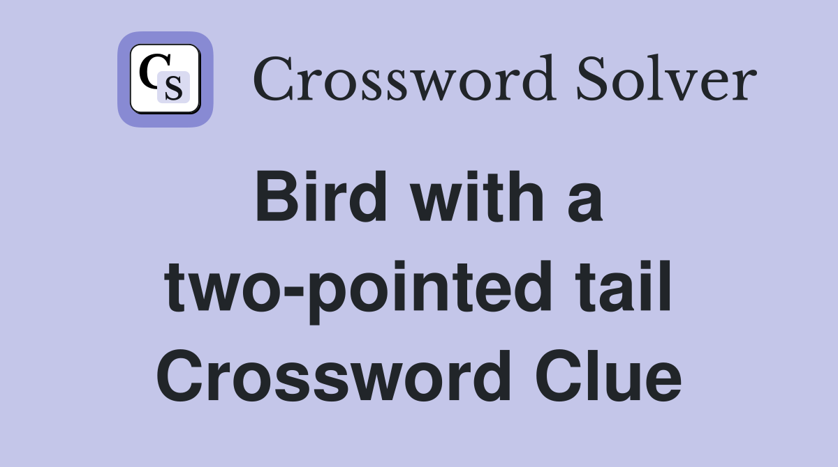 Bird with a two-pointed tail Crossword Clue