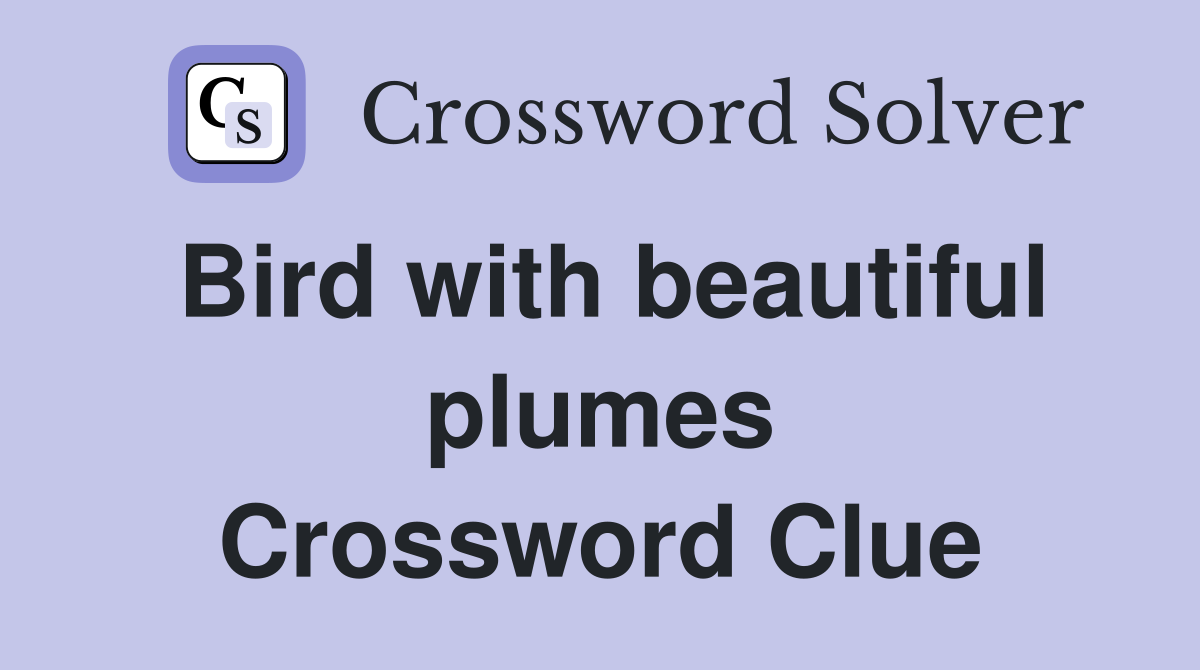 Bird with beautiful plumes Crossword Clue