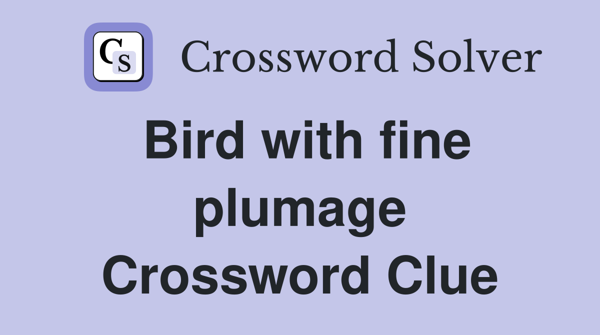 Bird with fine plumage Crossword Clue