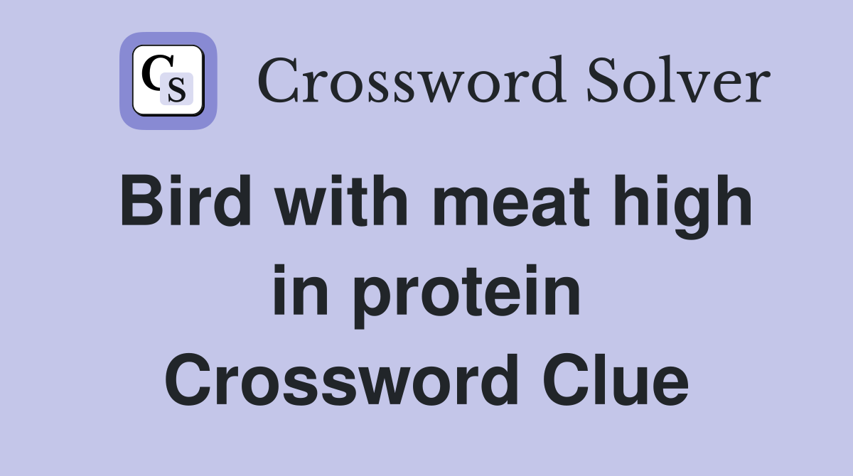Bird with meat high in protein Crossword Clue