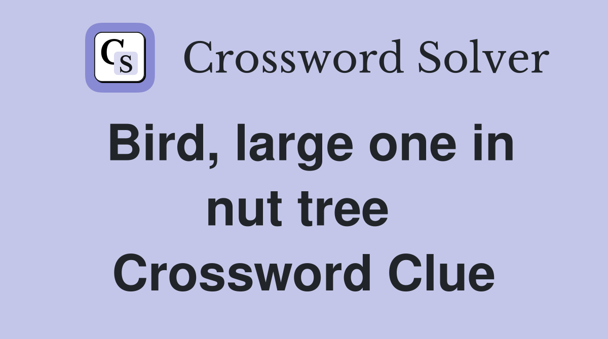 Bird, large one in nut tree  Crossword Clue