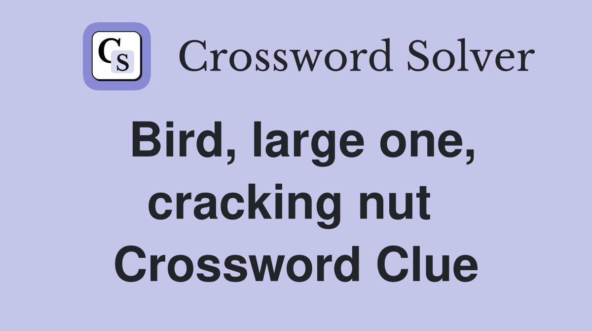 Bird, large one, cracking nut  Crossword Clue