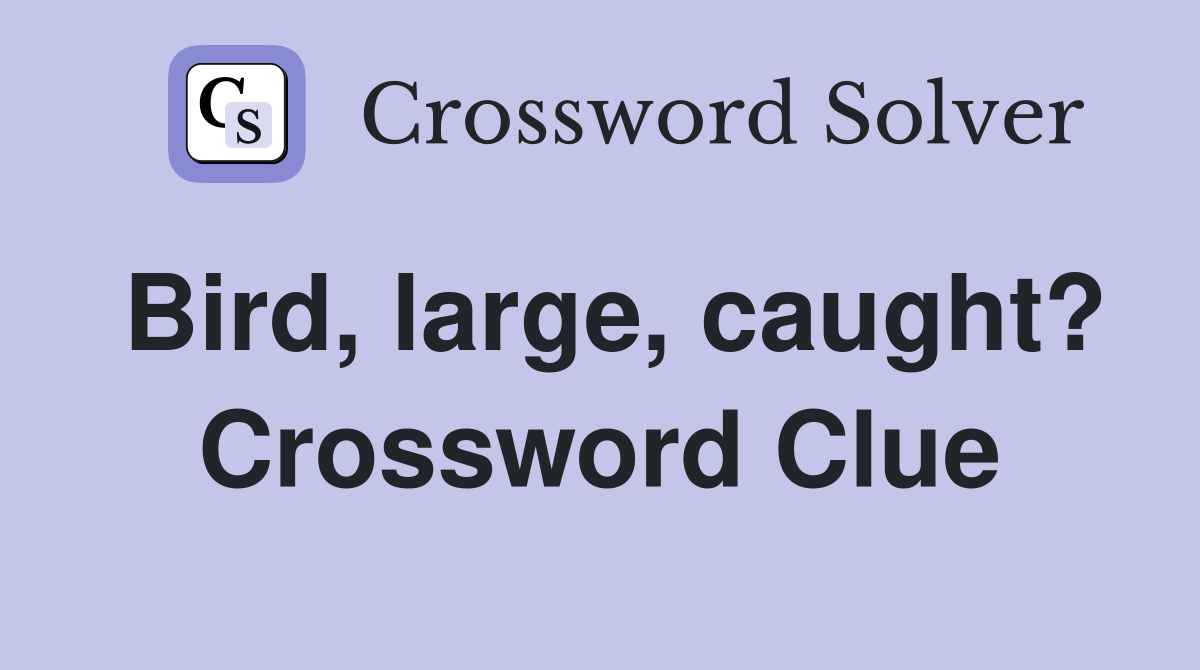 Bird, large, caught? Crossword Clue
