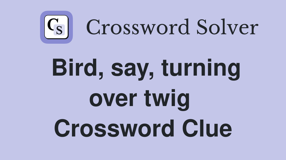Bird, say, turning over twig  Crossword Clue