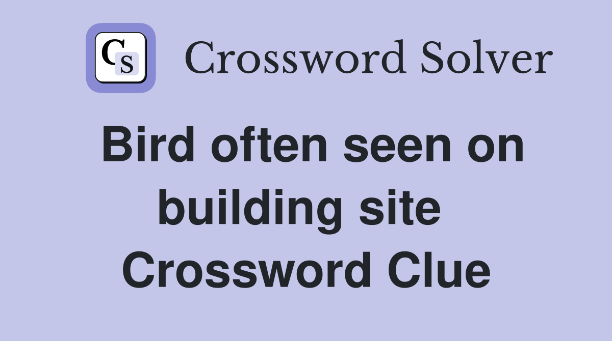 Bird often seen on building site  Crossword Clue