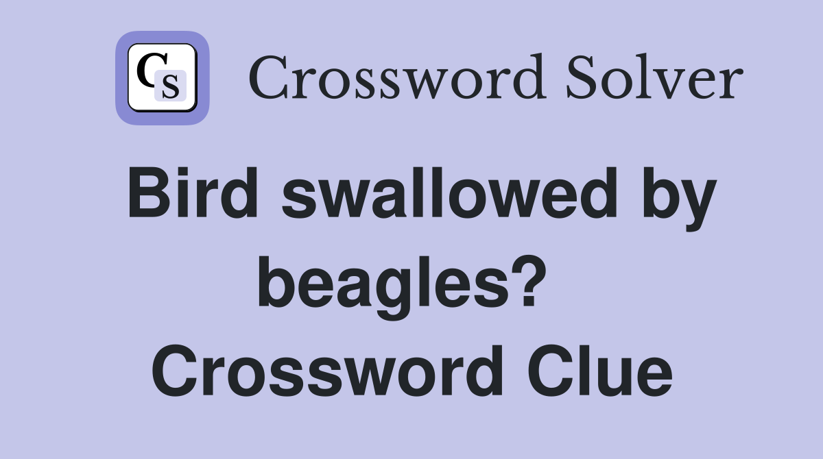 Bird swallowed by beagles?  Crossword Clue