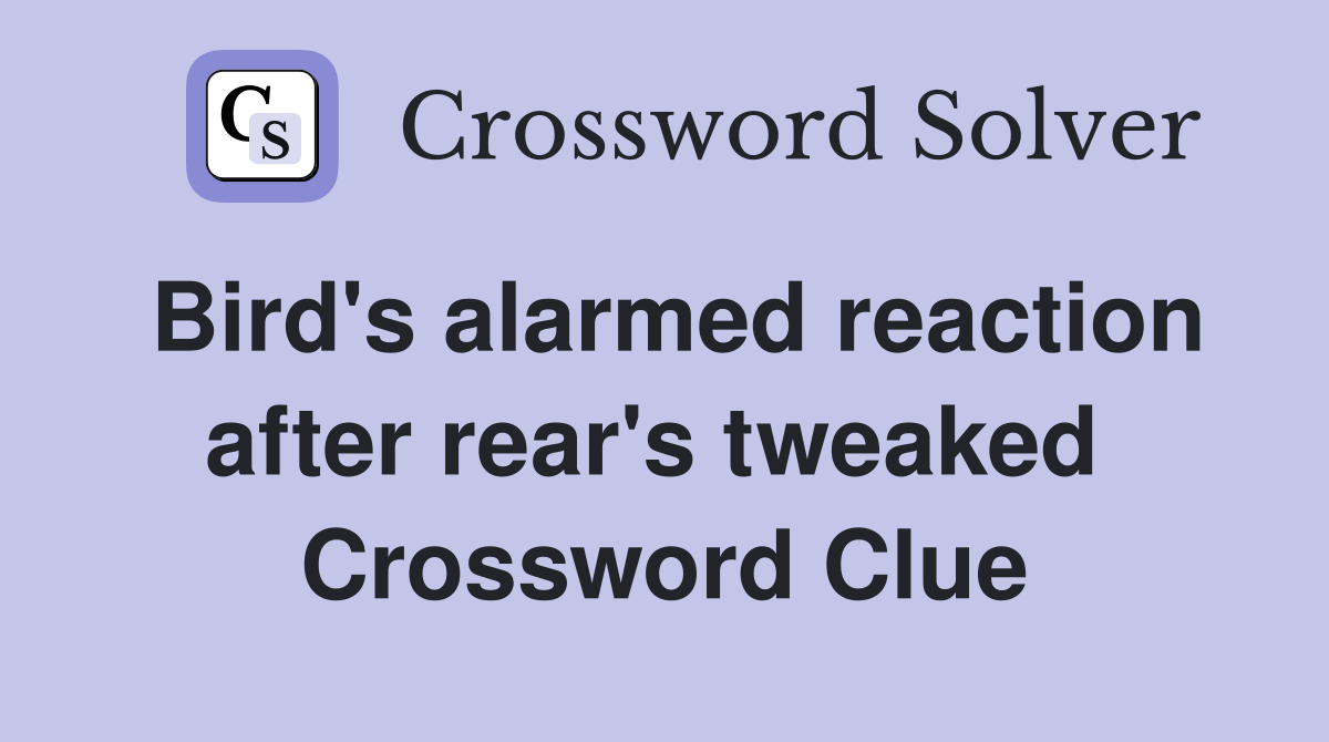 Bird's alarmed reaction after rear's tweaked  Crossword Clue