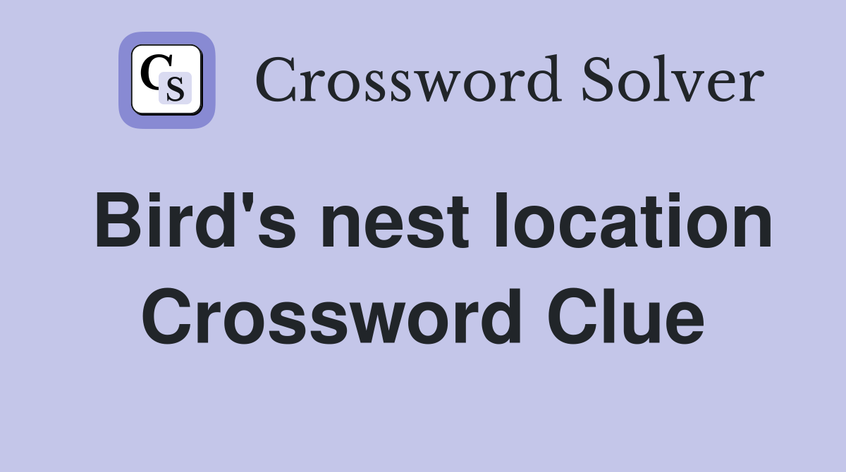 Bird's nest location Crossword Clue