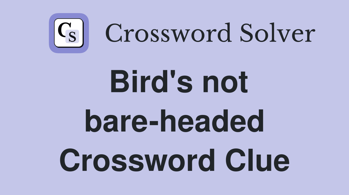 Bird's not bare-headed Crossword Clue