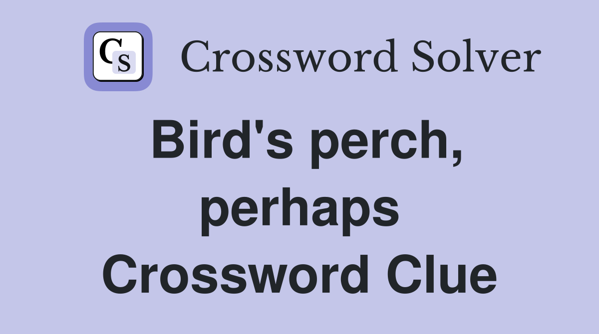 Bird's perch, perhaps Crossword Clue