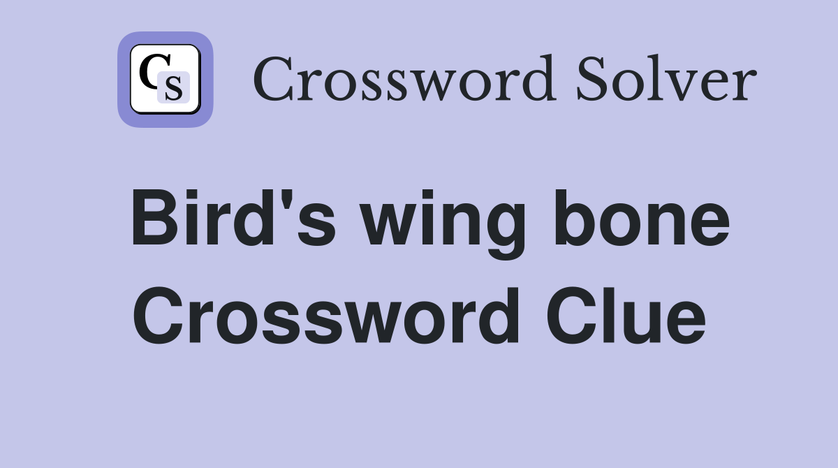Bird's wing bone Crossword Clue