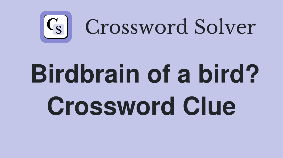Birdbrain of a bird? Crossword Clue