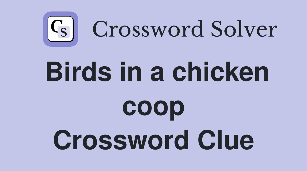 Birds in a chicken coop Crossword Clue