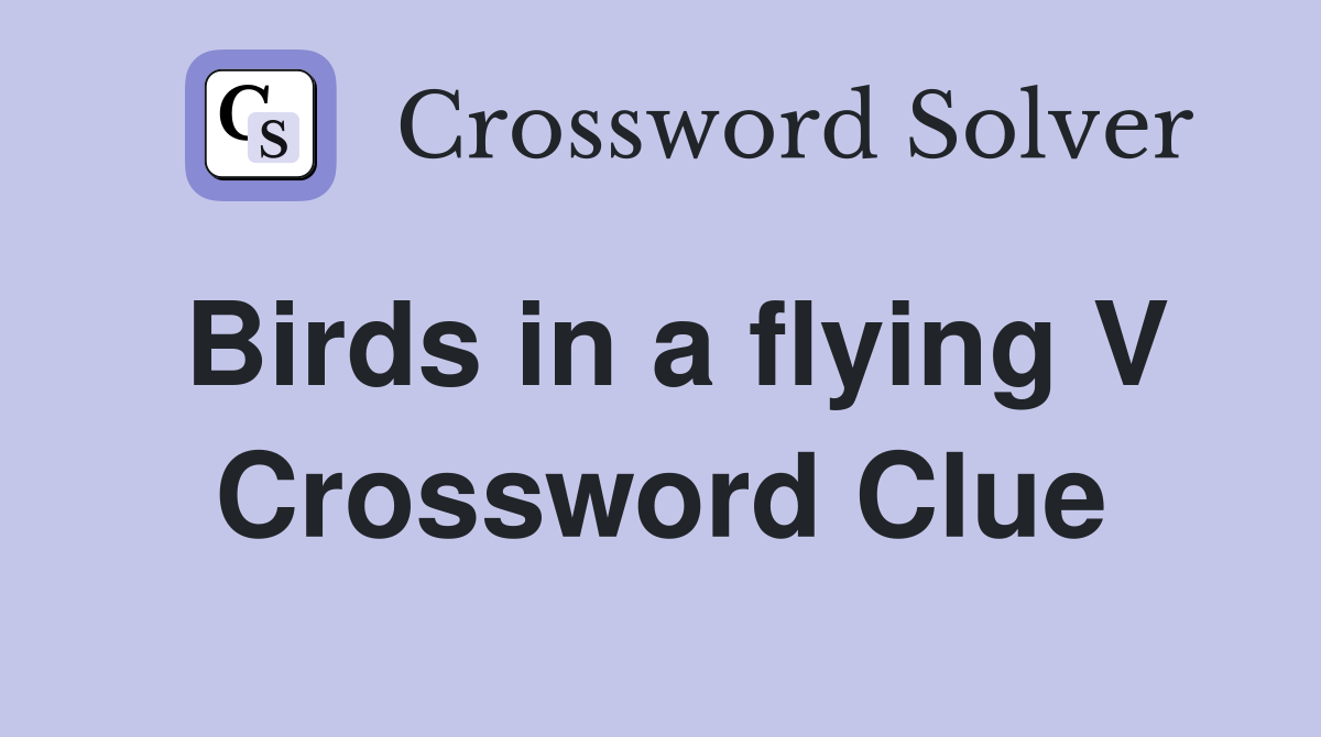 Birds in a flying V Crossword Clue