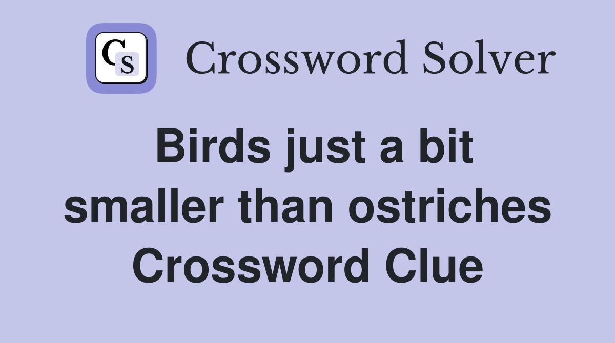 Birds just a bit smaller than ostriches Crossword Clue