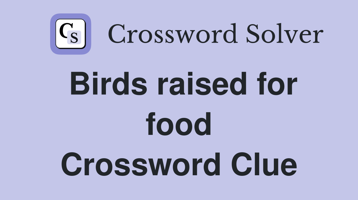 Birds raised for food Crossword Clue